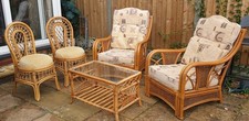 Vintage Rattan/Cane Conservatory Sofa Set | 5-Piece Garden Furniture!!