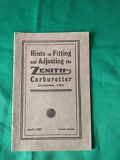 Hints On Fitting And Adjusting The Zenith Carburettor Standard Type April 1927