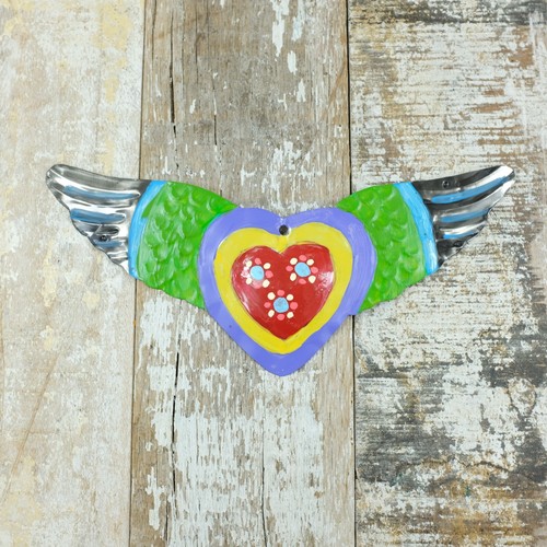Mexican tin painted - mexican, heart