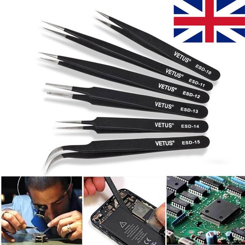 6pcs set coated tweezer - set,