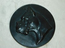Bronze plaque dog boxer - plaque, "dog