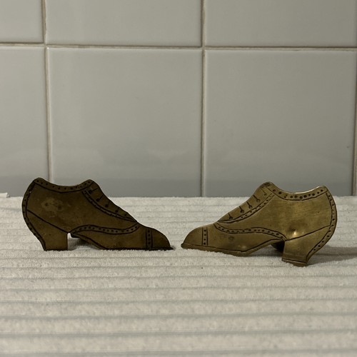 Pair victorian antique brass - pair,