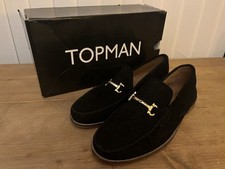 TOPMAN MENS BLACK SUEDE SLIP