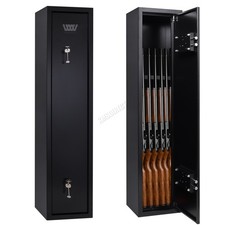 Gun Cabinet Storage 6 Shotgun Heavy Duty Steel Safe Rifke Key Locks Home Black 
