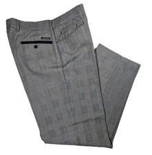 Stromberg Golf Trousers 34R Grey Check Teflon Coated Tailored Fit Made Portugal 