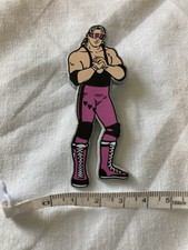 WWF Bret Hitman Hart Plastic Pin Badge Dufort Nineties Wrestling 