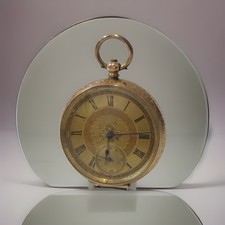GOLD CASED POCKET WATCH A Key Wind Pocket Watch In A 14ct Yellow Gold Case