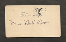 1962 MRS. BABE RUTH ORIGINAL SIGNED POSTAL CARD