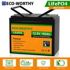 12V 100AH Lithium LiFePO4 Battery Low Temperature Caravan RV Solar Panel