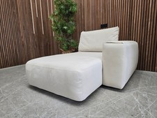 Designer Label Rocco RHF Chaise Sofa Unit In Bone Velvet RRP:£1489