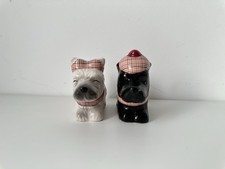Black & White Scottie & Paws Scottie Dog / Westies Novelty Salt and Pepper Set