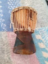 Traditional Wooden African Djembe Bongo Drum Goatskin? 8" Tall *Has Some Damage*