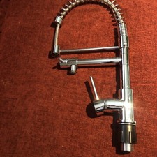 Cooke & Lewis Bilbrough Nickel effect Kitchen Side lever spring neck Tap