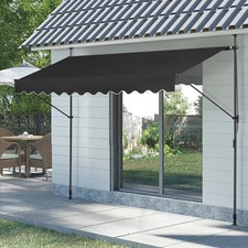 Retractable Garden Patio Manual Awning Canopy Sun Shade Shelter 5 Size 2 Colours