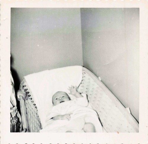 Vtg photo cute young baby - photo,