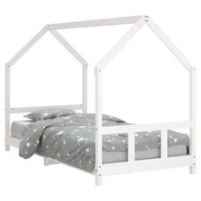 Kids Bed Frame Bedstead Wooden Base White 90x200 cm Solid Wood Pine vidaXL