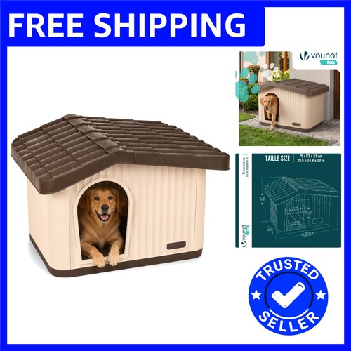Spacious beige dog house - beige,