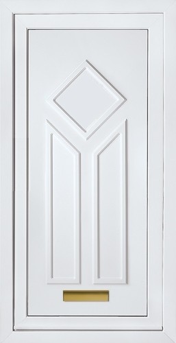 White full height upvc door - white,