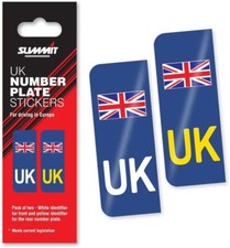 Pair of European Road Legal UK Car, Caravan Trailer Number Plate Vinyl Stickers