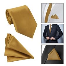 Mens Neck Tie and Pocket Square Handkerchief Set Hanky Wedding Skinny