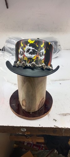 Gothic skull top hat black - top,