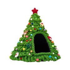 Christmas Tree Cat Bed Xmas Cave Beds for Pets Xmas Dog Cave for Small Cats