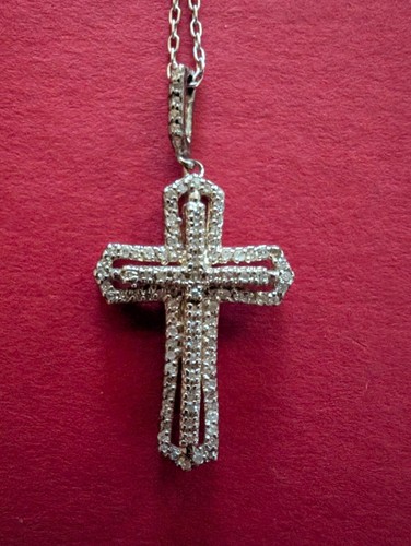 Diamond cross pendant - diamond,