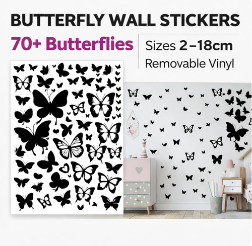 Large butterfly wall stickers - wall,