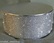 Crystal Diamante Cake Stand Display Pedestal 4" Deep  + FREE 3m CAKE TRIM