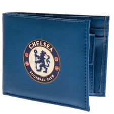 CHELSEA FC COLOURED CREST PU LEATHER WALLET - OFFICIAL FOOTBALL GIFT, MENS, XMAS