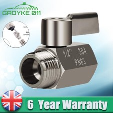 Stainless Steel Mini Ball Valve NPT Thread 1/2 Inch Female x Male Control Valve
