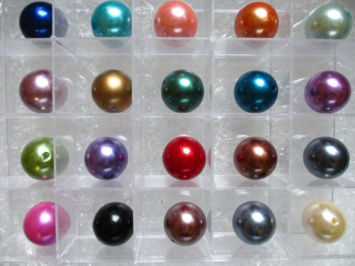 Large round beads - round, pearl