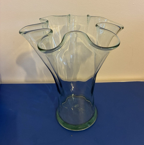 Large vintage hand blown clear - vintage,