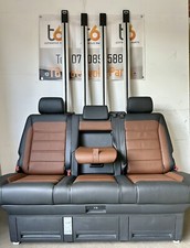 VW T6 T5 Transporter Caravelle Triple Rear Seat Plus Rails And Free Fitting #2