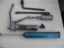 Vintage Grease Guns Wanner Tecalemit  Czech + Dunlop Tyre Iron Wheel Nut Wrench
