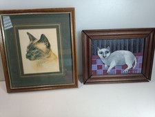 Pair Of Small Cat Pictures Framed Paintings