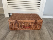 VINTAGE WICKER HAMPER BASKET -