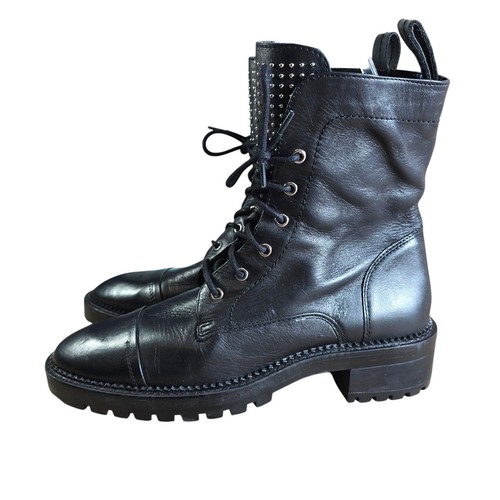 Zara black leather studded - zara,