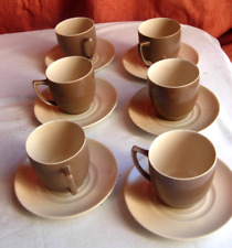 Branksome China Set of six two-tone coffee cups and saucers Made in England