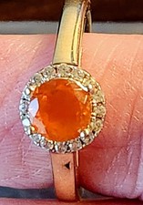 MEXICAN ORANGE FIRE OPAL RING