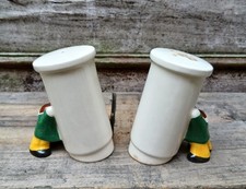 Carlton Ware 1960s Novelty Leaning Salt & Pepper Ceramic Shakers Set