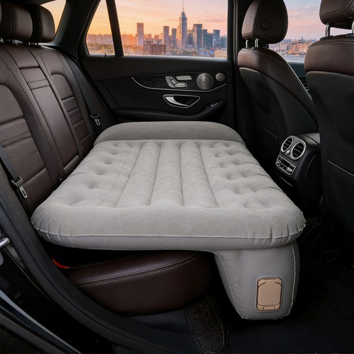 Inflatable car bed with - bed, pump