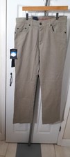 Melka Sweden Mens 100% Cotton Slimfit Trousers, W34 Long,Taupe, New With Tags