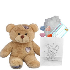 Build Make a Bear Kit  - Kids Craft - no sew- 8" /20cm Brown Patch Teddy