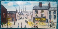 LARGE 20" X 10" Original Impressionist Oil Painting JOHN GOODLAD Corner Shop B