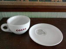 Costa coffee 2015  White Thick Walled Cup with 2015  beans decor Saucer-in vgc