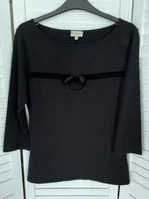 Karen Millen Top Black Light Knit with Bow Detail Size 3 Fit Uk 10 New ?