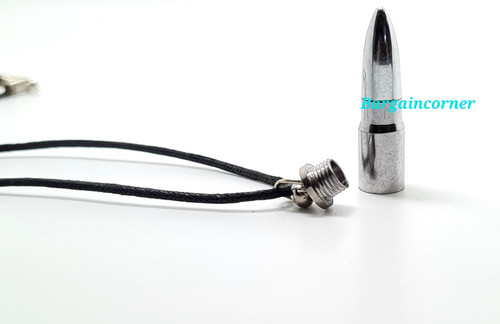 Hollow bullet design necklace - bullet,