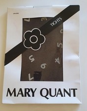 RARE BNIB Mary Quant Numeral  Tights - White On Black Oaque in Adult Size
