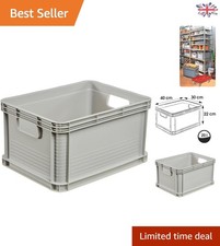Versatile 20L Transport Box - Acid-Resistant & Easy to Clean, Light Grey Finish